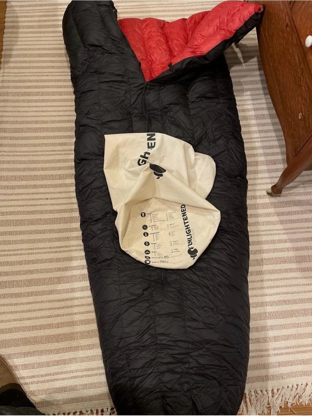 Black/Red Ultralight Down Sleeping Bag